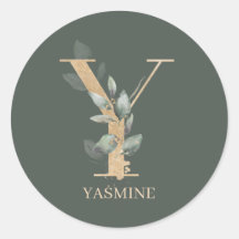 Y Monogram Floral Personalisiert