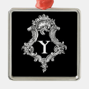 Y Monogramm Initiale Ornament Aus Metall