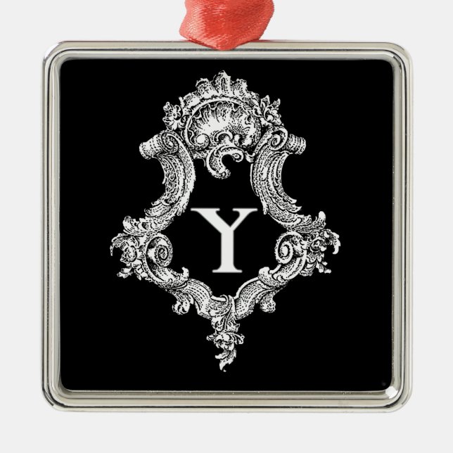 Y Monogramm Initiale Ornament Aus Metall (Vorne)