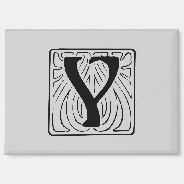 Y Monogramm schwarz Magnet (Vorderseite)