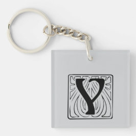 Y Monogramm schwarz Schlüsselanhänger