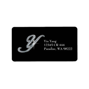 Y Script "Diamond Bling"-Label Adressaufkleber