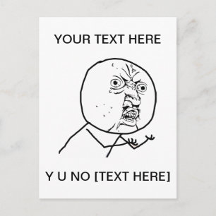 Y U NO - Vertikale Postkarte