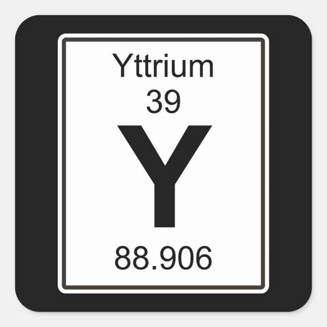 Y - Yttrium Quadratischer Aufkleber (Vorderseite)