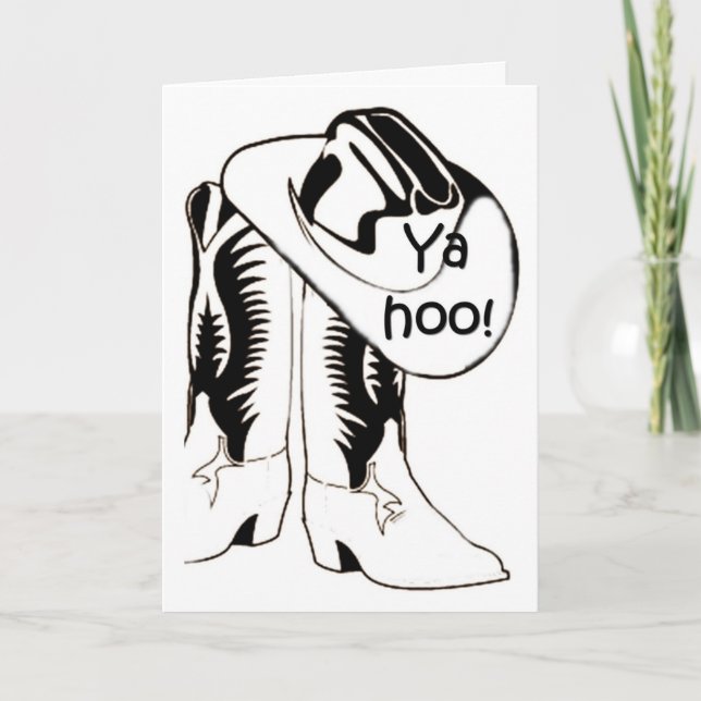 YA HOO-ANGESAGTE ANGESAGTE HOORAY-GRATULATIONEN KARTE (Vorderseite)