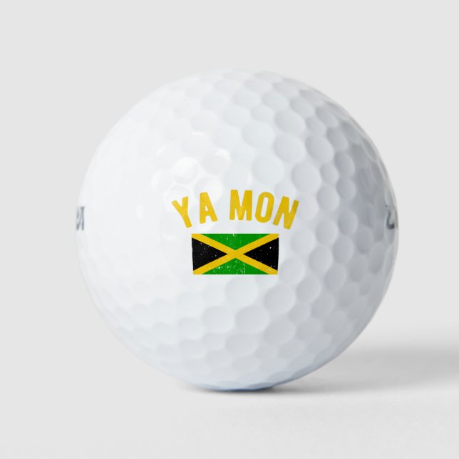 Ya Mon Jamaica Slang Funny Jamaican Phrase Golfball (Vorderseite)