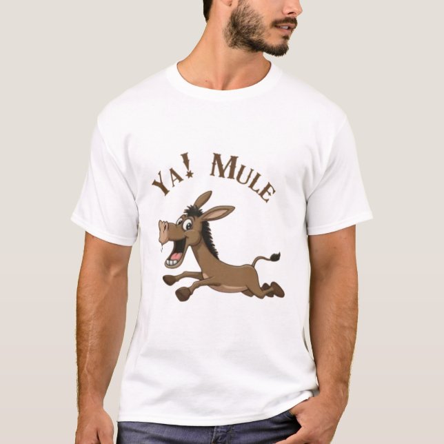 Ya! Mule running cartoon Tee  (Vorderseite)