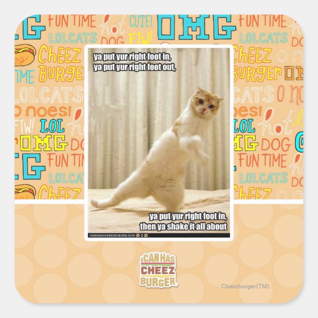 Ya, stecken Sie den rechten Fuß hinein, ya stellen Quadratischer Aufkleber (Vorderseite)