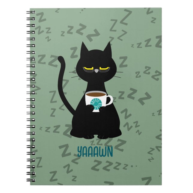 YAAAWN Schläfriges Katzenbuch Notizblock (Vorderseite)