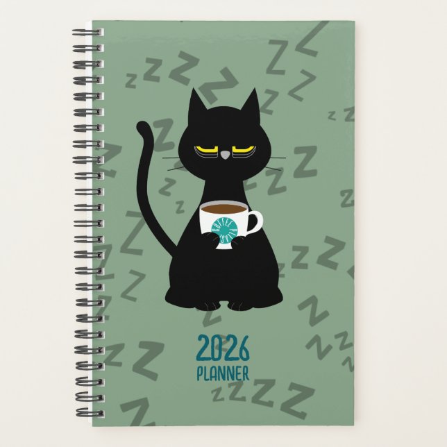 YAAAWN Sleepy Cat 2026 Planner Planer (Vorderseite)
