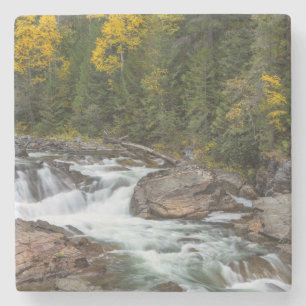 Yaak Fälle im Herbst im Kootenai National Steinuntersetzer