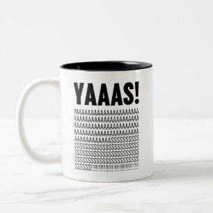 Yaas Black Typografie Zweifarbige Tasse