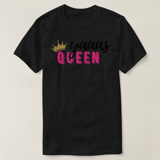 Yaas Queen Modern Black Pink Gift für BESTE FREUND T-Shirt (Design vorne)
