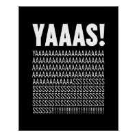 Yaas White Typografy Custom Background Color