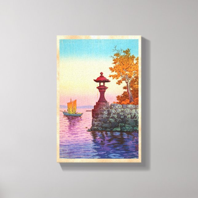 Yabase Tsuchiya Koitsu hanga, ein Segelschiff mit  Leinwanddruck (Vorderseite)