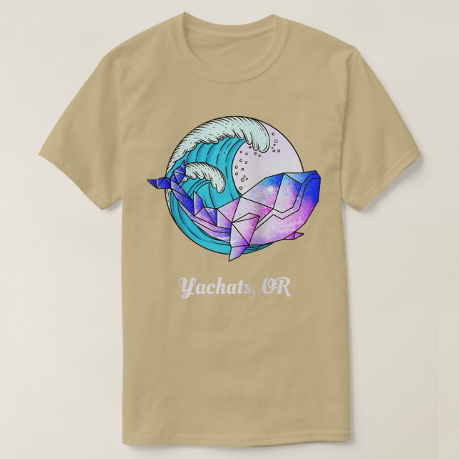Yachats ODER Japanischer Paint Geometric Orca Kill T-Shirt (Design vorne)
