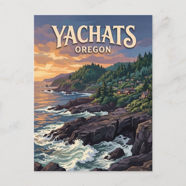 Yachats Oregon Postkarte (Vorderseite)