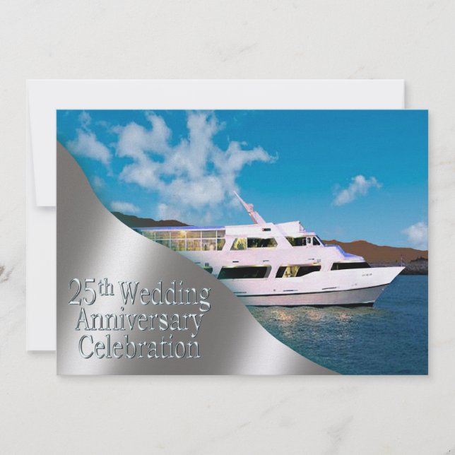 Yacht 25. Tageslicht des Hochzeitstags | Einladung (Vorderseite)