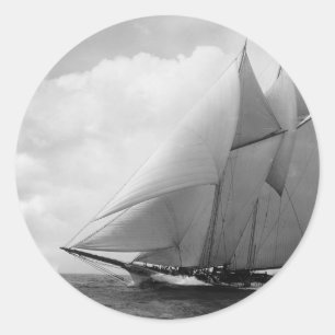 Yacht Amerika c1910 Runder Aufkleber