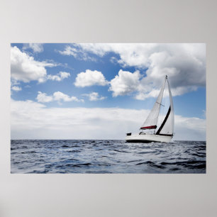 Yacht auf dem offenen Meer Poster