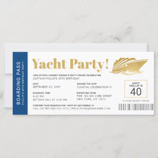 Yacht Boat Cruise Birthday Ticket Einladung