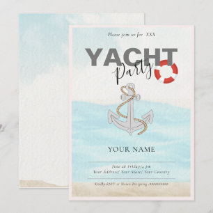 Yacht-Boot-Kreuzfahrt Geburtstagsfeier  Einladung
