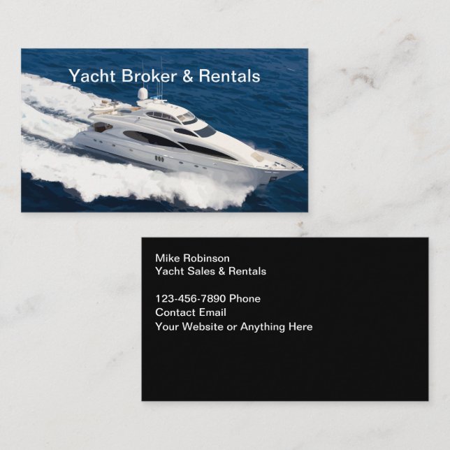 Yacht Broker und Marine Services Business Cards Visitenkarte (Vorne/Hinten)