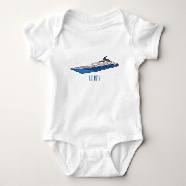 Yacht-Cartoon Baby Strampler (Vorderseite)