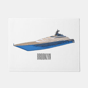 Yacht-Cartoon Fußmatte