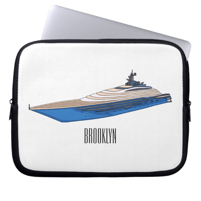 Yacht-Cartoon Laptopschutzhülle (Vorderseite)