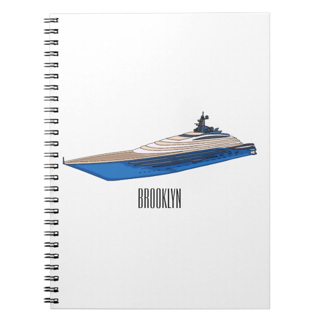 Yacht-Cartoon Notizblock (Vorderseite)