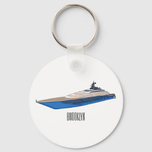 Yacht-Cartoon Schlüsselanhänger