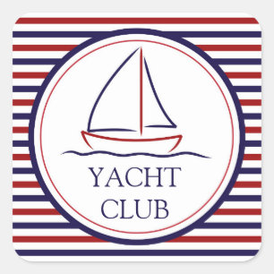 Yacht Club Quadratischer Aufkleber
