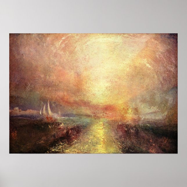 Yacht, die sich der Küste nähert - Joseph Mallord  Poster (Vorne)