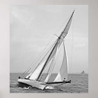 Yacht 'Kleeblatt' in New York Hafen 1895 BW Poster