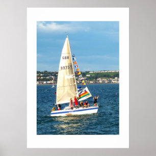 Yacht mit Flaggen Jersey Poster