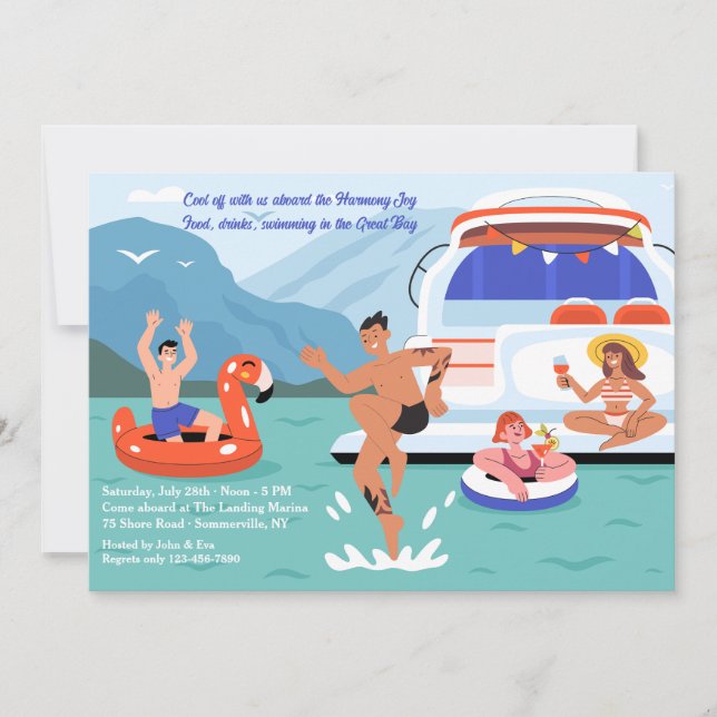 Yacht Party Einladung (Vorderseite)