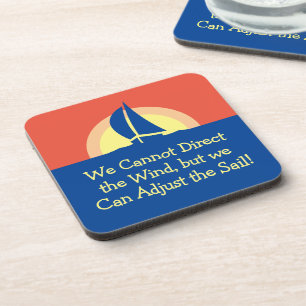 Yacht Racing mit Sonnenuntergang Getränkeuntersetzer