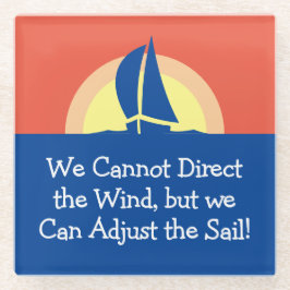 Yacht Racing mit Sonnenuntergang Glasuntersetzer