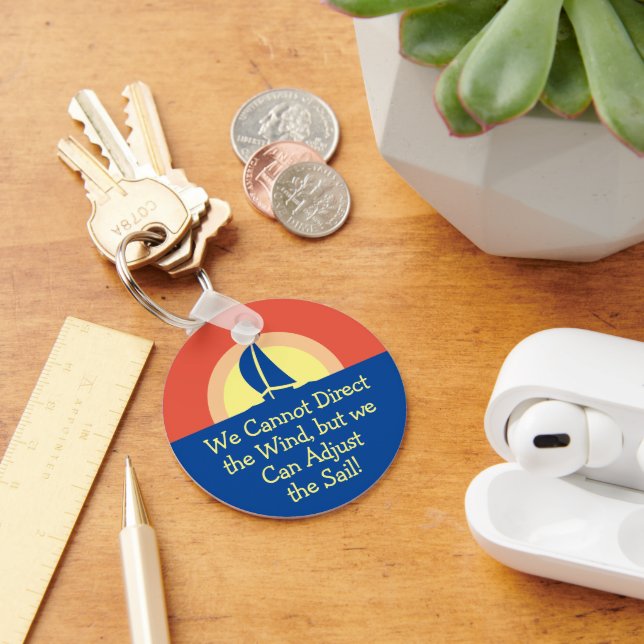 Yacht Racing mit Sonnenuntergang Schlüsselanhänger (Schreibtisch)