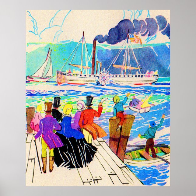 Yacht-Rennen-Druck aus dem 19. Jahrhundert Poster (Vorne)