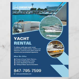 Yacht Rental Custom Editable Flyer