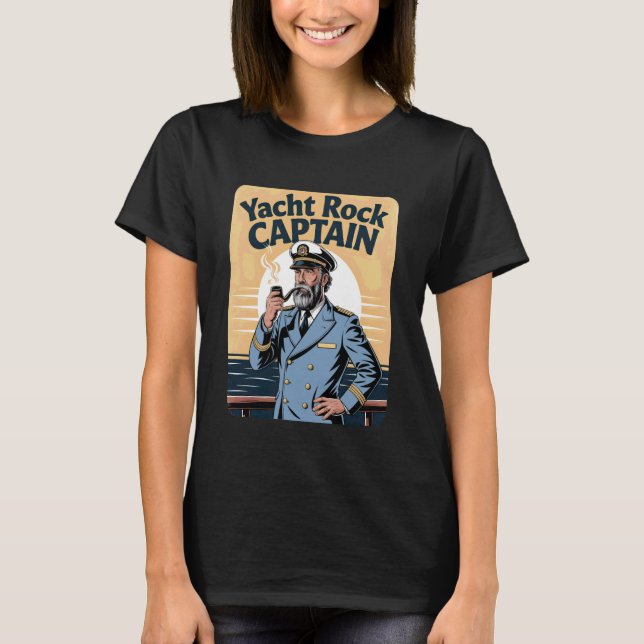 Yacht Rock Captain Retro Ocean Design T-Shirt (Vorderseite)