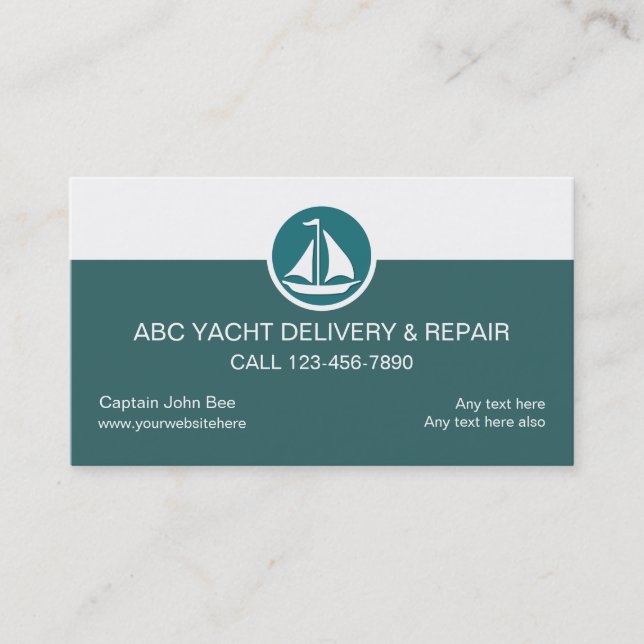 Yacht Service Business Cards Visitenkarte (Vorderseite)