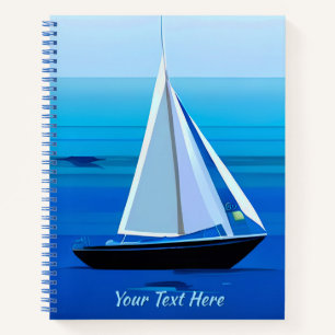 Yacht Under Sail, Cobalt Blue Journal Notizbuch