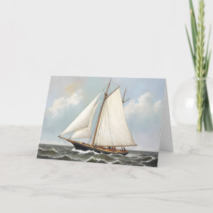 Yacht Vatertag Feiertagskarte