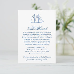 Yacht Wedding Details Schooner Zodiac Begleitkarte