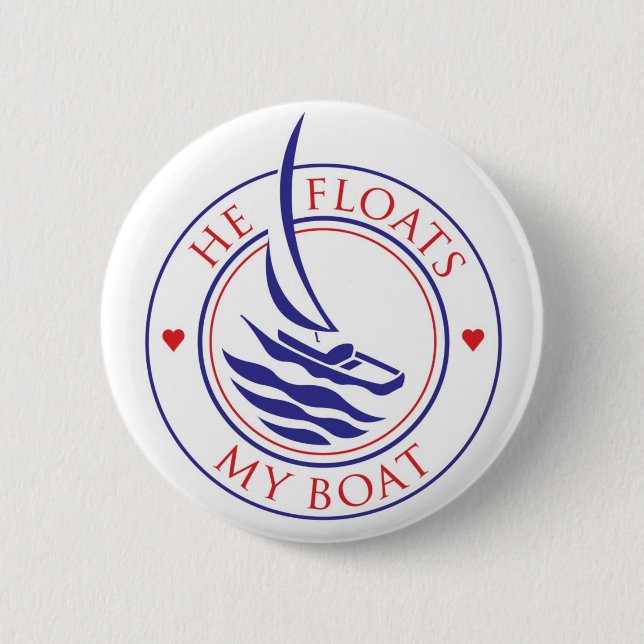 YachTees_He schwimmt meinen Bootsknopf Button (Vorderseite)
