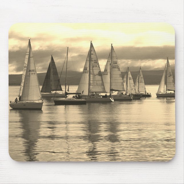 Yachten in Rothesay Bay, Schottland. Mousepad (Vorne)