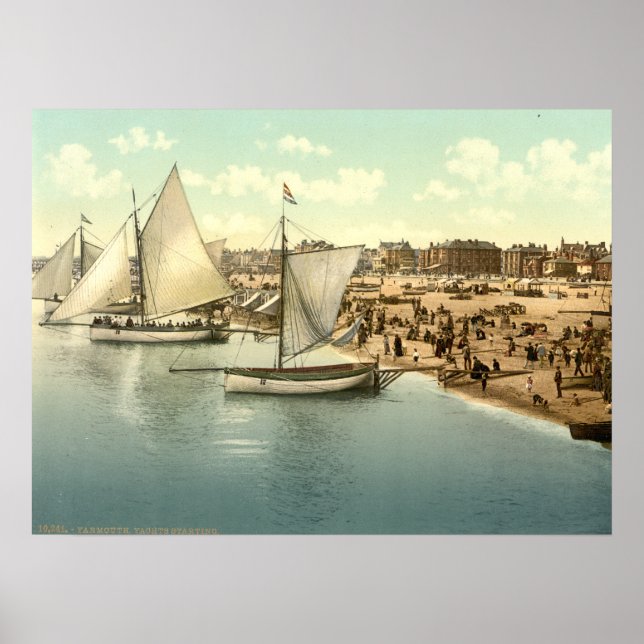Yachten Start in Yarmouth, Norfolk, England Poster (Vorne)